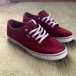 Authentic Lace up Vans. Size 6. Burgundy/Crimson Red